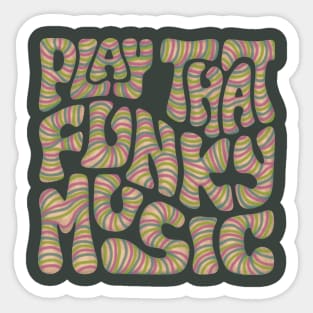 Play That Funky Music Word Art Sticker